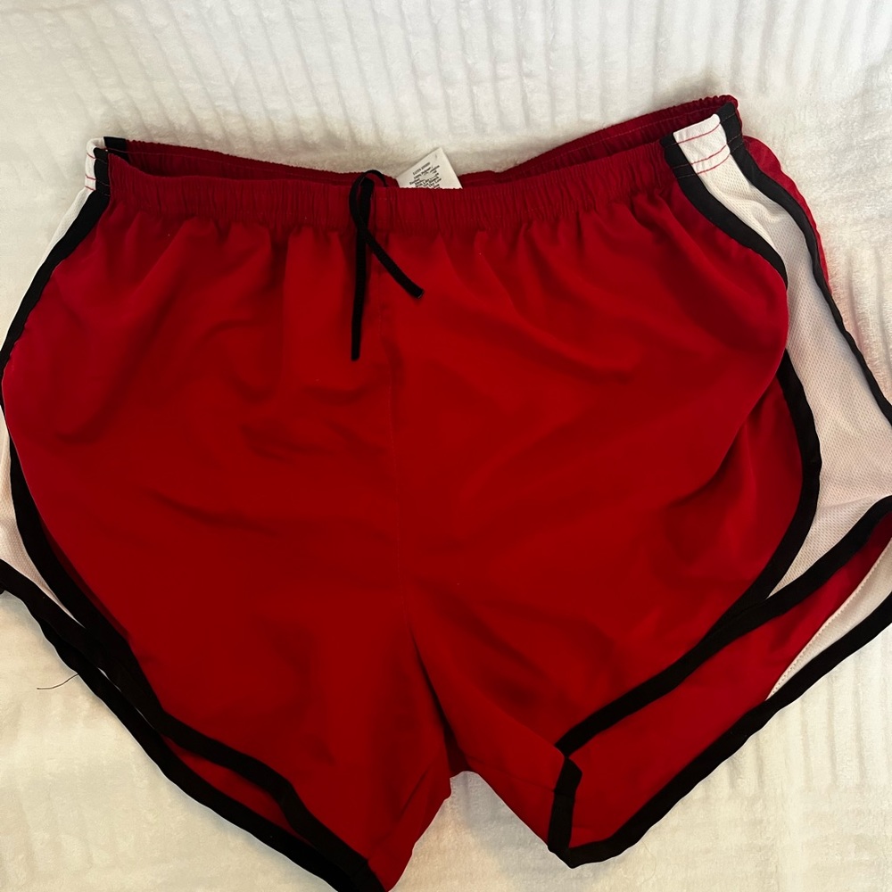 Red/black/white athletic shorts